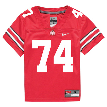 Ohio State Buckeyes Nike #74 Donovan Jackson Student Athlete Scarlet Football Jersey - Front View