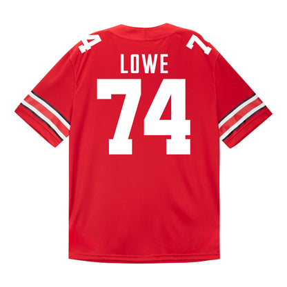 Ohio State Buckeyes Nike #74 Carter Lowe Student Athlete Scarlet Football Jersey In Scarlet - Back View