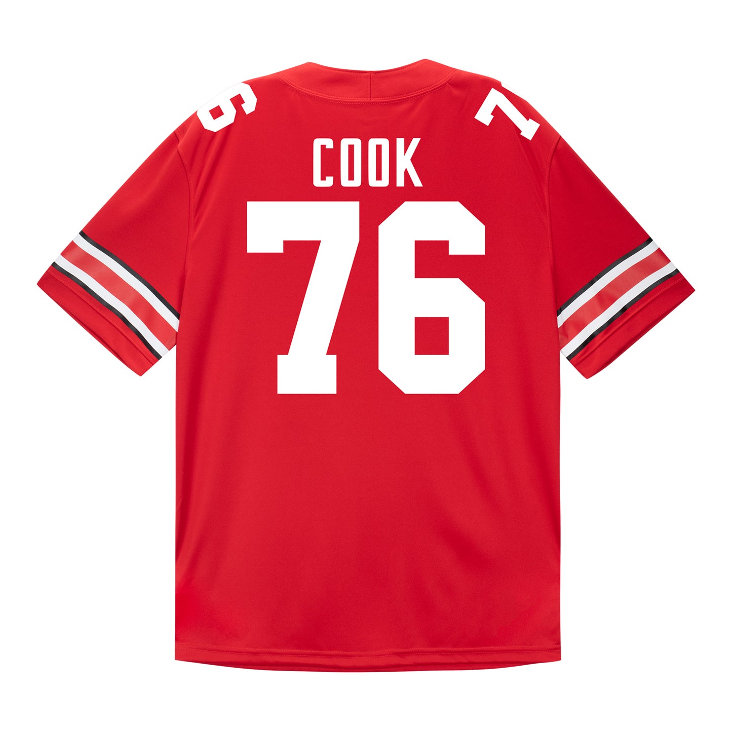 Ohio State Buckeyes Nike #76 Jake Cook Student Athlete Scarlet Football Jersey In Scarlet - Back View