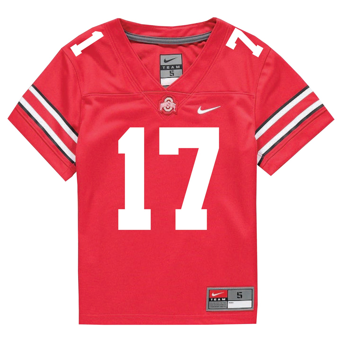 Ohio State Buckeyes Nike #17 Mitchell Melton Student Athlete Scarlet Football Jersey - Front View