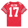 Ohio State Buckeyes Nike #17 Mitchell Melton Student Athlete Scarlet Football Jersey - Back View