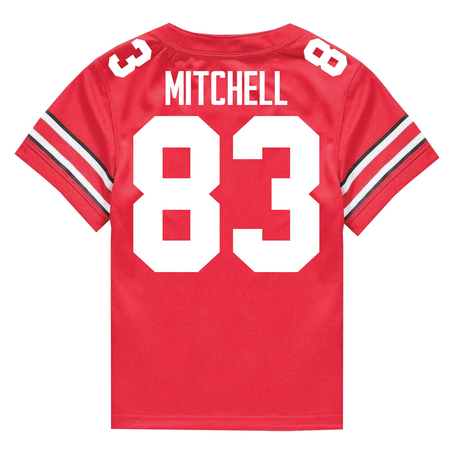 Ohio State Buckeyes Nike #83 Joop Mitchell Student Athlete Scarlet Football Jersey - Back View