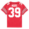 Ohio State Buckeyes Nike #39 Andrew Moore Student Athlete Scarlet Football Jersey - Back View