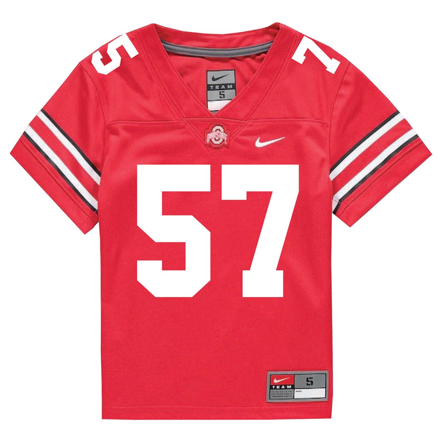 Ohio State Buckeyes Nike #57 Jalen Pace Student Athlete Scarlet Football Jersey - Front View