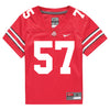 Ohio State Buckeyes Nike #57 Jalen Pace Student Athlete Scarlet Football Jersey - Front View