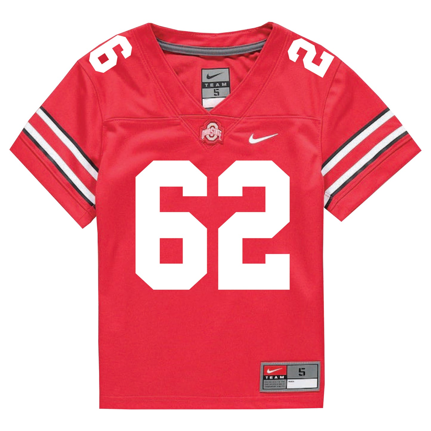 Ohio State Buckeyes Nike #62 Bryce Prater Student Athlete Scarlet Football Jersey - Front View