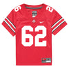 Ohio State Buckeyes Nike #62 Bryce Prater Student Athlete Scarlet Football Jersey - Front View