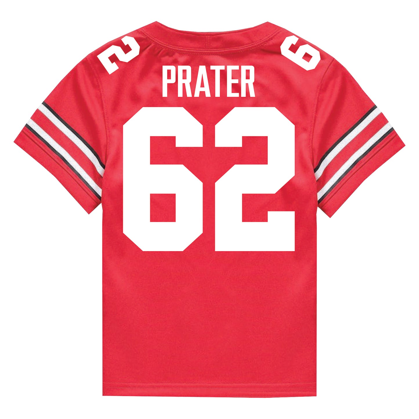 Ohio State Buckeyes Nike #62 Bryce Prater Student Athlete Scarlet Football Jersey - Back View