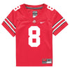 Ohio State Buckeyes Nike #8 Lathan Ransom Student Athlete Scarlet Football Jersey - Front View