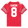 Ohio State Buckeyes Nike #8 Lathan Ransom Student Athlete Scarlet Football Jersey - Back View