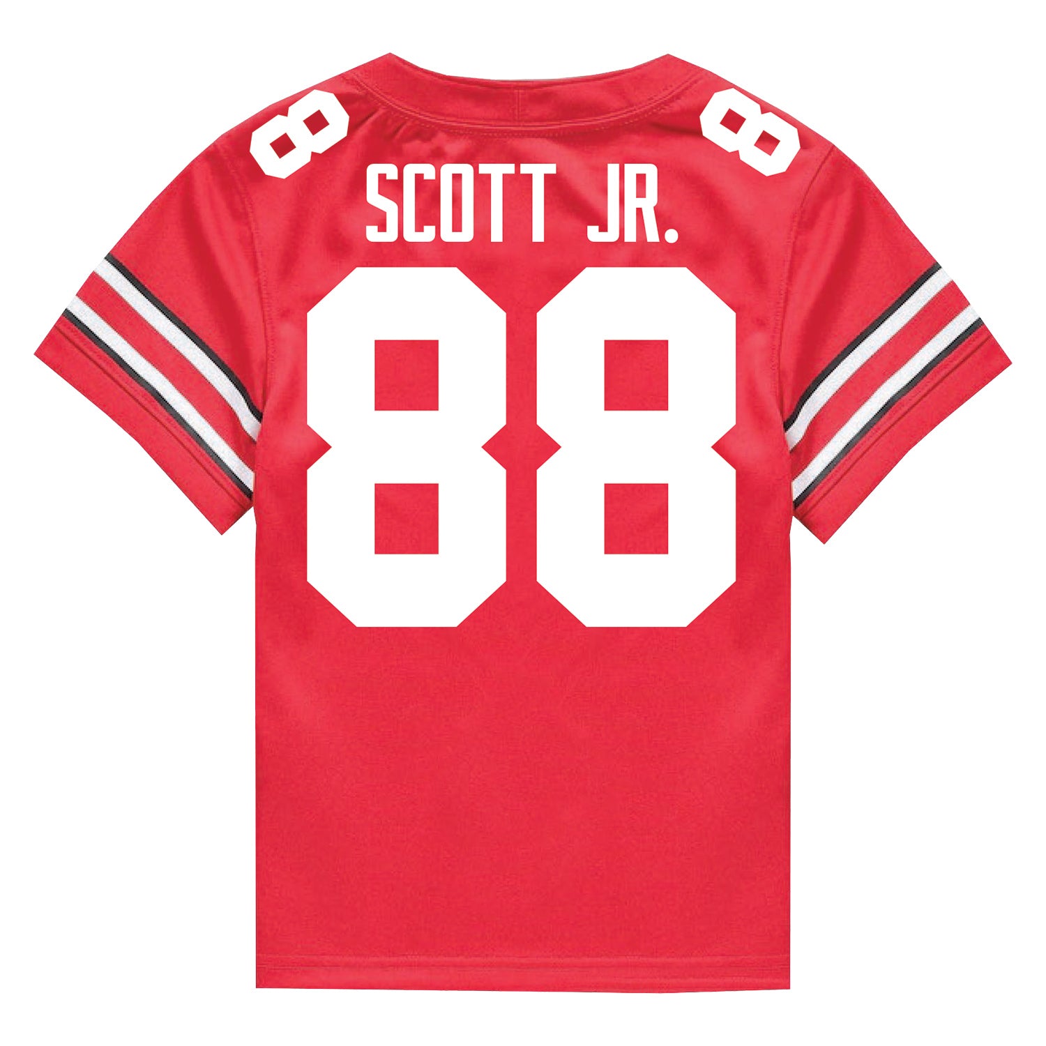 Ohio State Buckeyes Nike #88 Gee Scott Jr. Student Athlete Scarlet Football Jersey - Back View