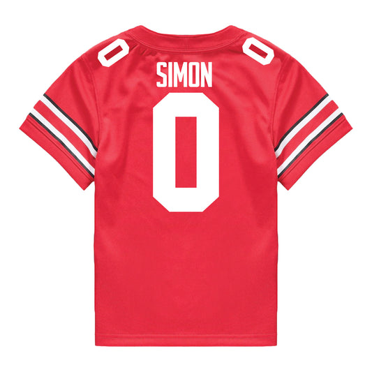 Ohio State Buckeyes Nike #0 Cody Simon Student Athlete Scarlet Football Jersey - Back View