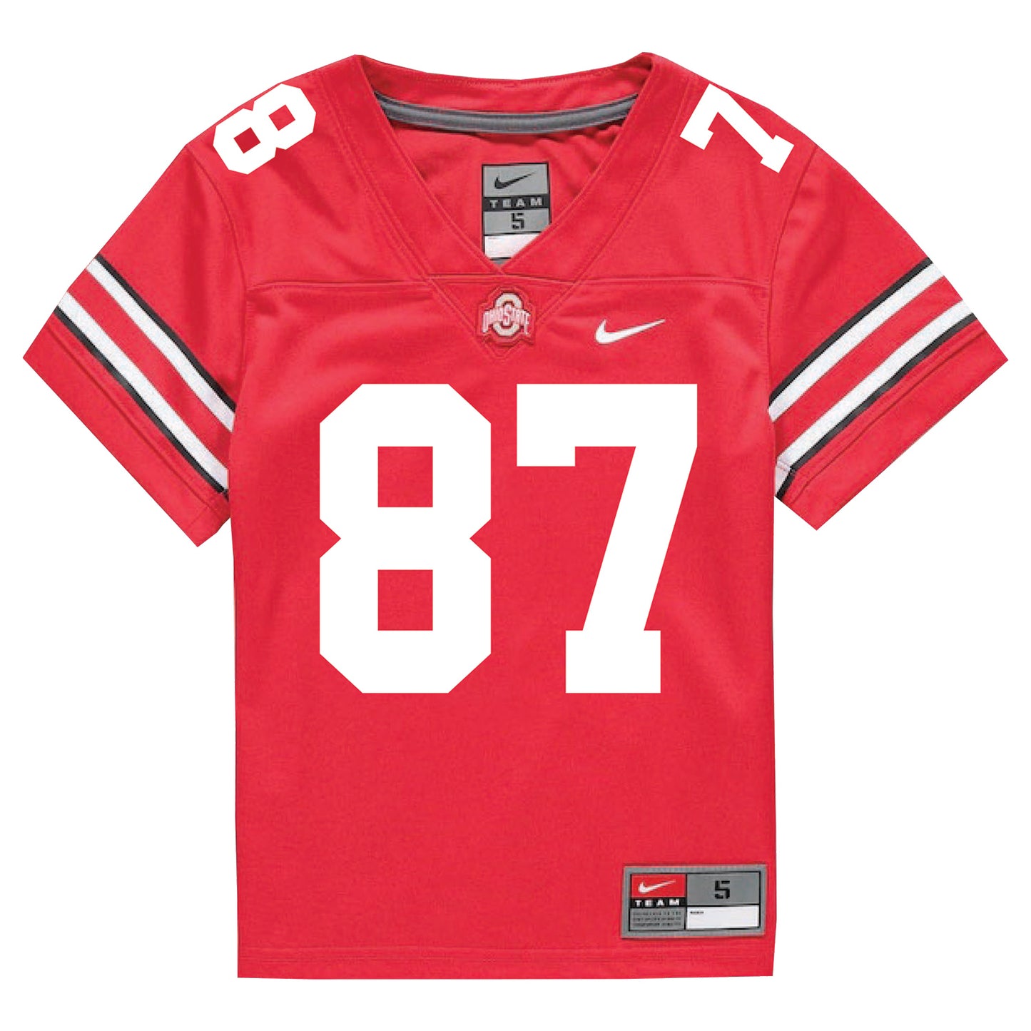 Ohio State Buckeyes Nike #87 Reis Stocksdale Student Athlete Scarlet Football Jersey - Front View