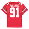 Ohio State Buckeyes Nike #91 Tyleik Williams Student Athlete Scarlet Football Jersey - Back View