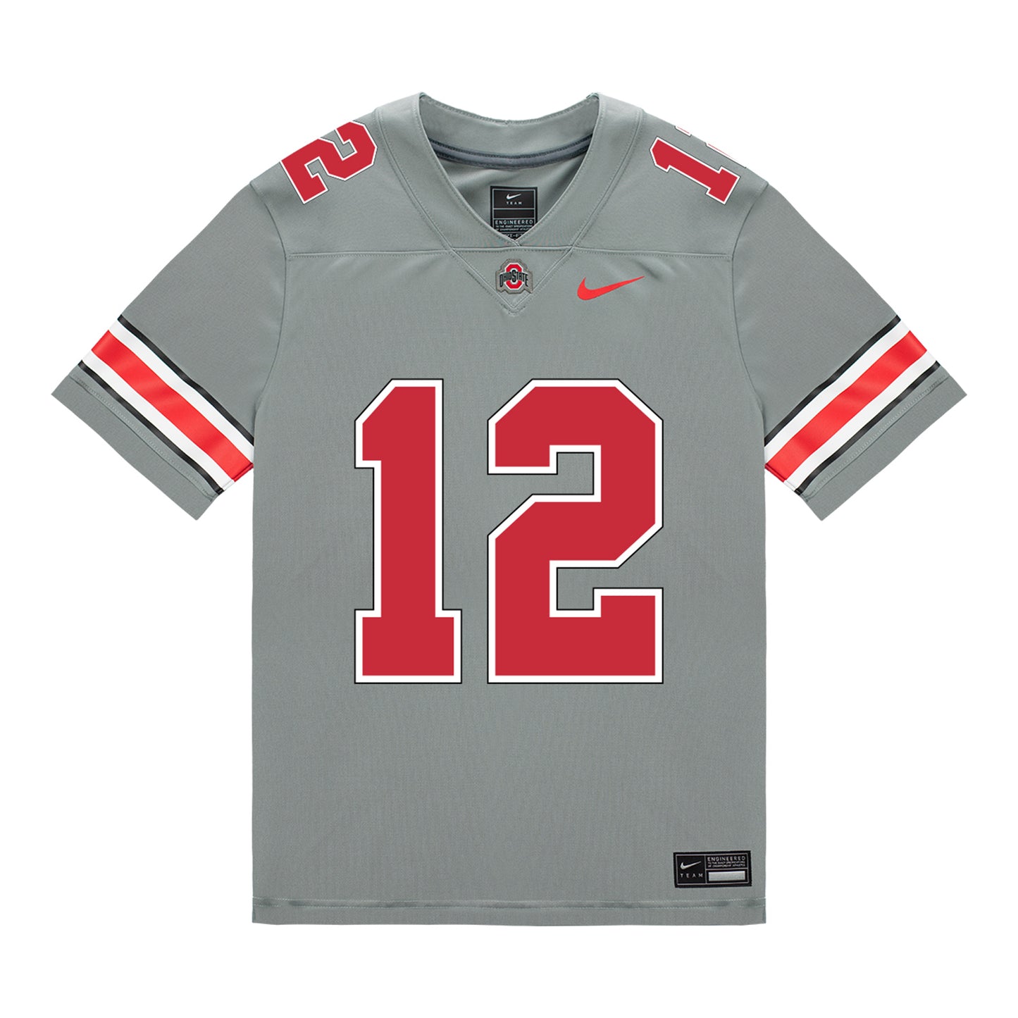 Ohio State Buckeyes Nike #12 CJ Donaldson Student Athlete Gray Football Jersey - Front View