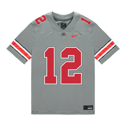 Ohio State Buckeyes Nike #12 CJ Donaldson Student Athlete Gray Football Jersey - Front View