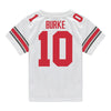 Ohio State Buckeyes Nike #10 Denzel Burke Student Athlete White Football Jersey - Back View