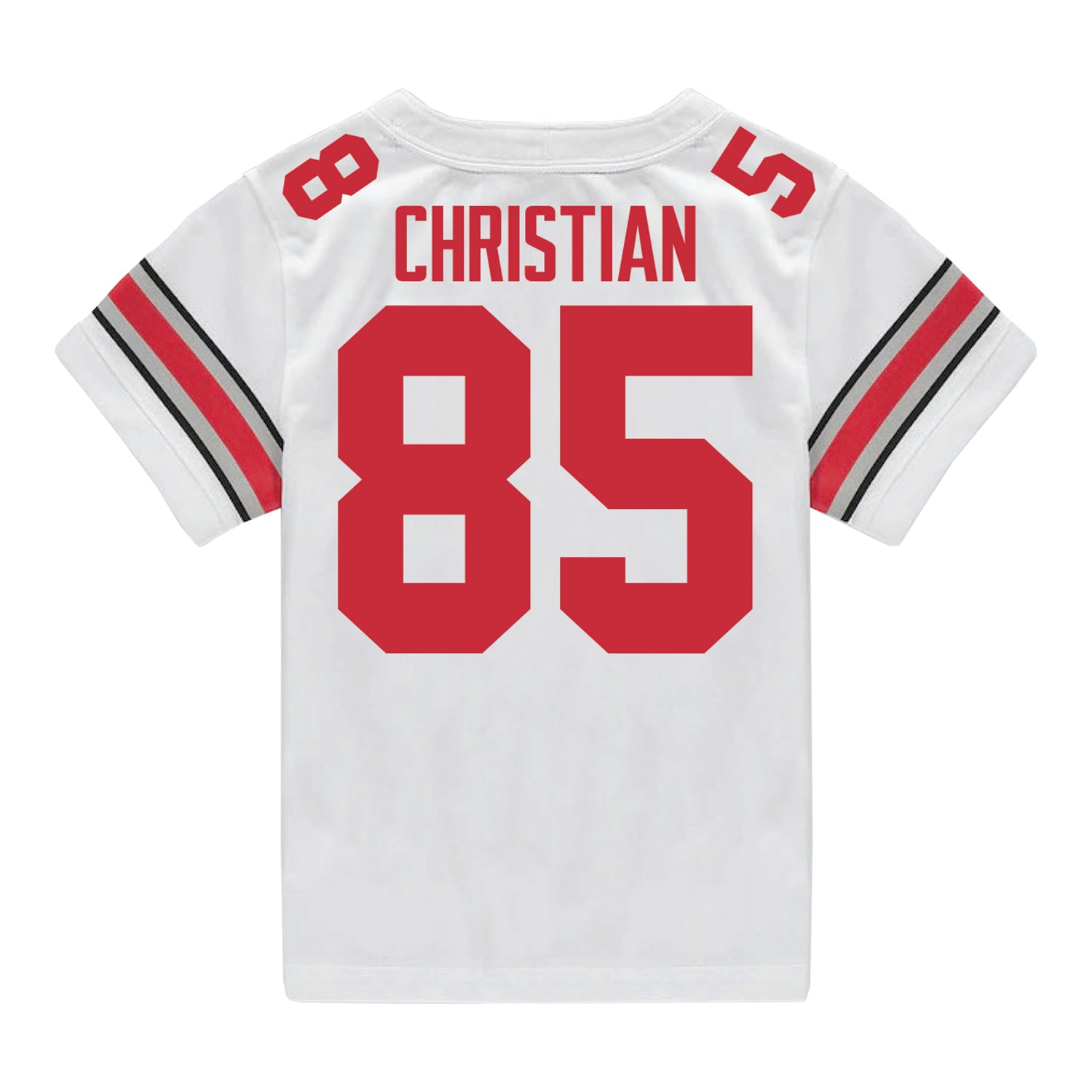 Ohio State Buckeyes Nike #85 Bennett Christian Student Athlete White Football Jersey - Back View