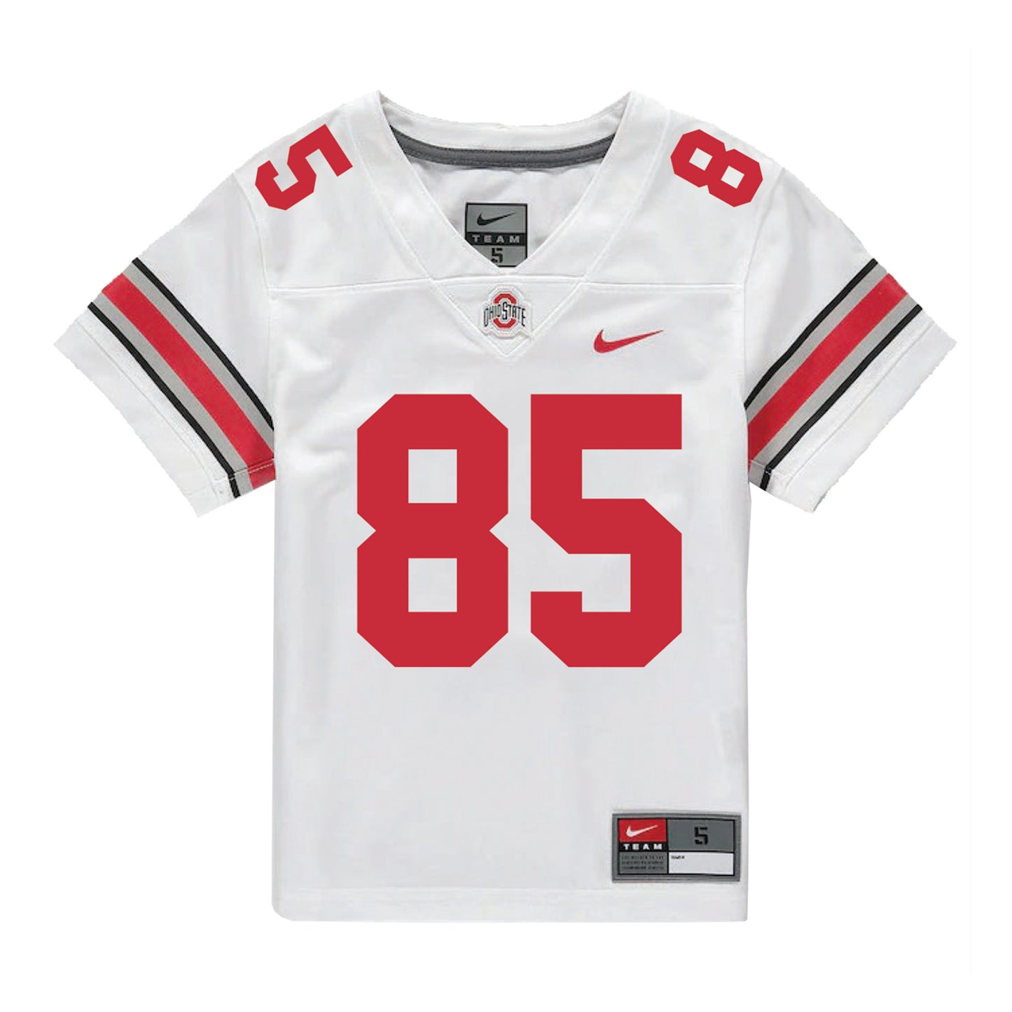 Ohio State Buckeyes Nike #85 Bennett Christian Student Athlete White Football Jersey - Front View