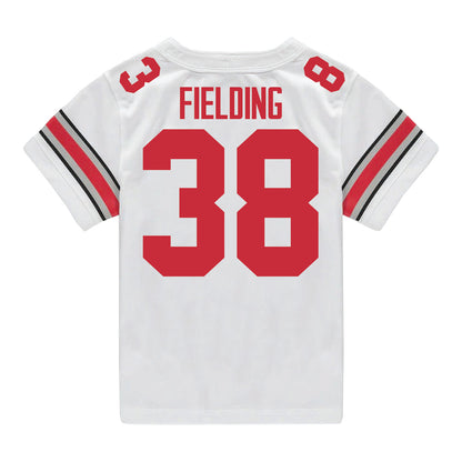 Ohio State Buckeyes Nike #38 Jayden Fielding Student Athlete White Football Jersey - Back View