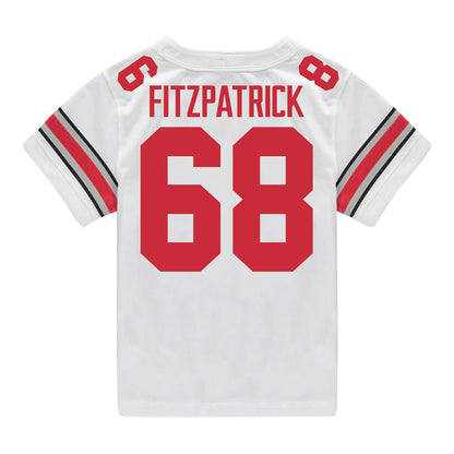 Ohio State Buckeyes Nike #68 George Fitzpatrick Student Athlete White Football Jersey - Back View