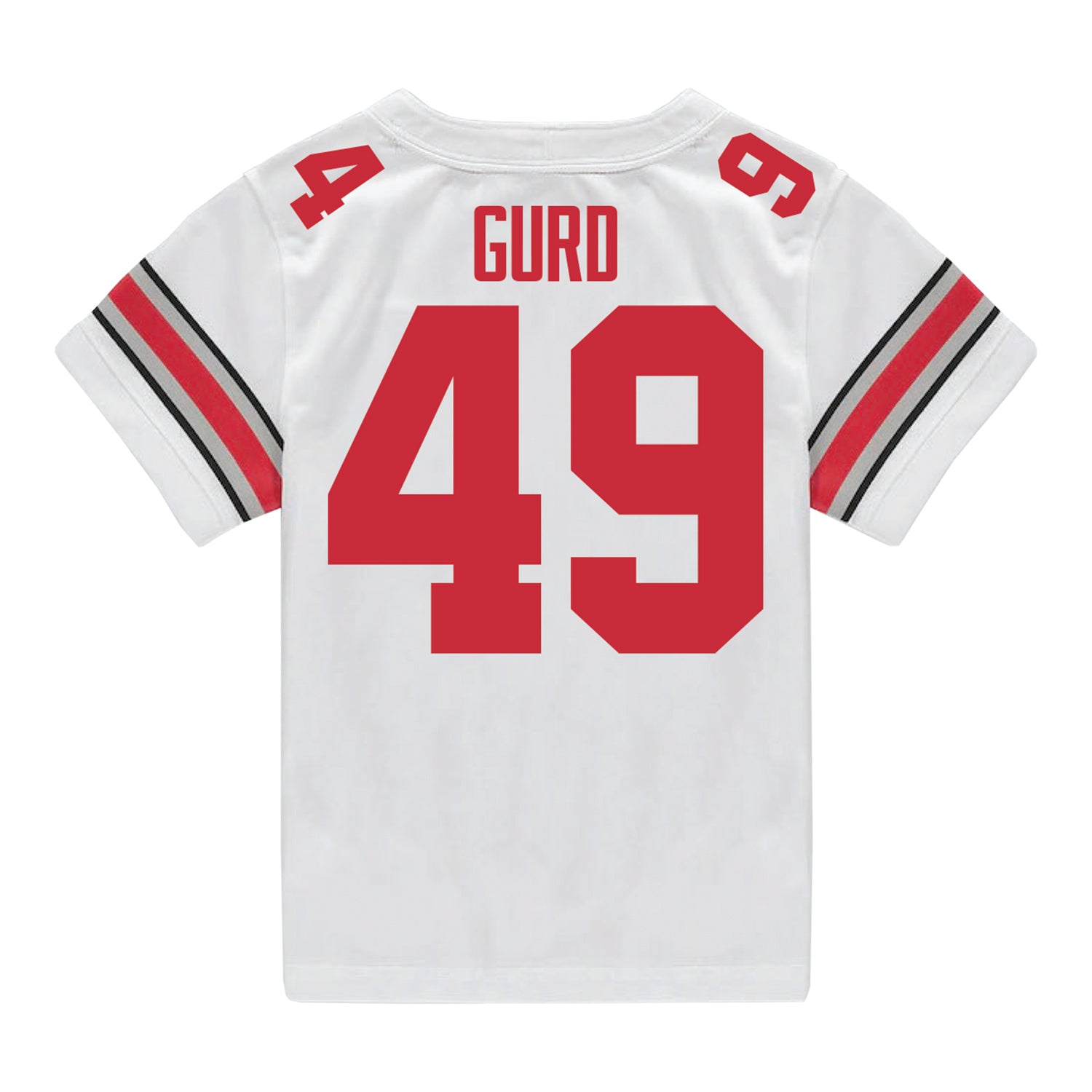 Ohio State Buckeyes Nike #49 Patrick Gurd Student Athlete White Football Jersey - Back View