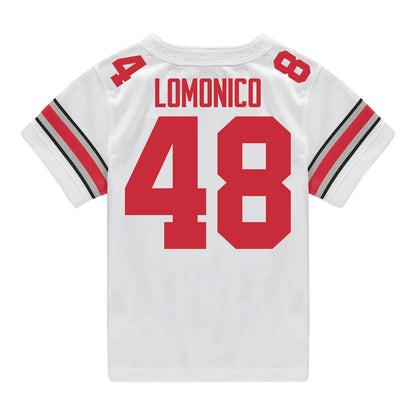 Ohio State Buckeyes Nike #48 Maxwell Lomonico Student Athlete White Football Jersey - Back View