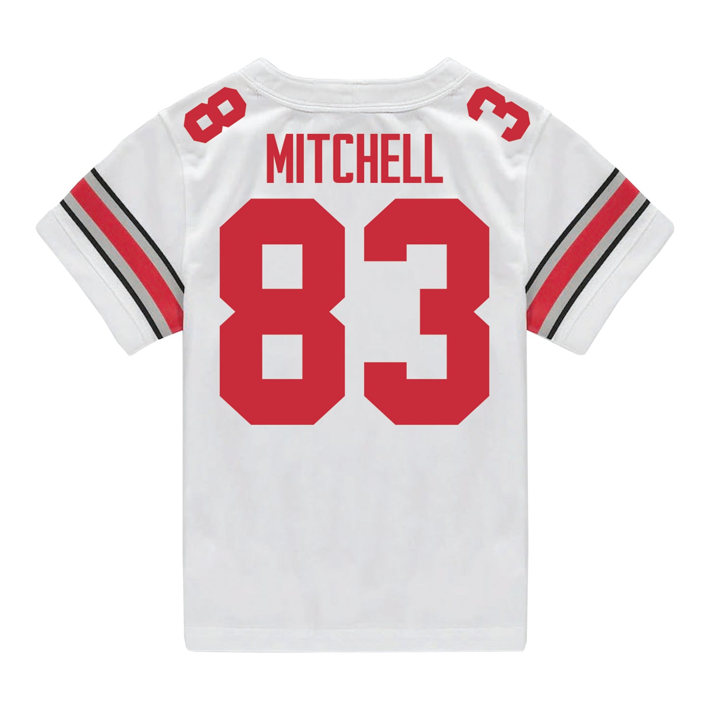 Ohio State Buckeyes Nike #83 Joop Mitchell Student Athlete White Football Jersey - Back View