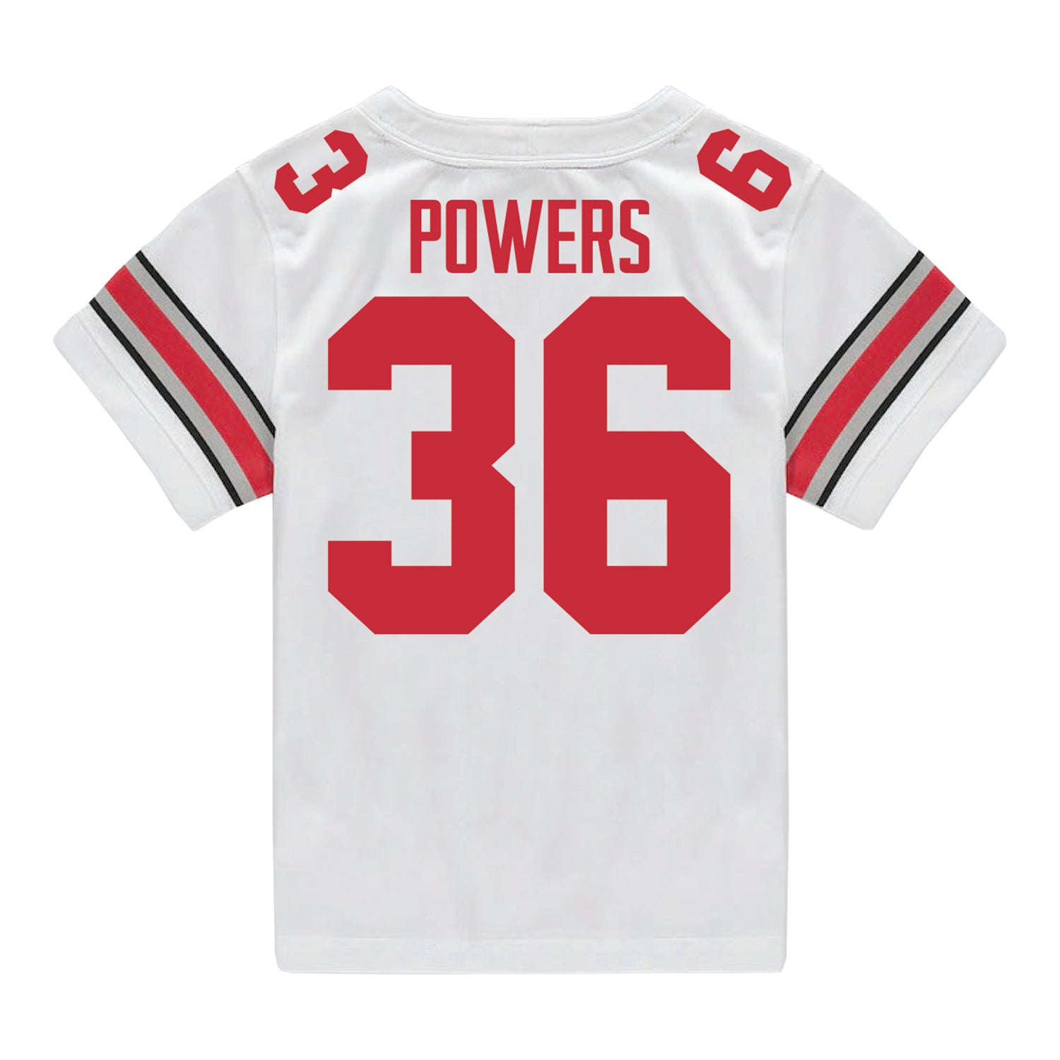 Ohio State Buckeyes Nike #36 Gabe Powers Student Athlete White Football Jersey - Back View