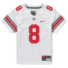 Ohio State Buckeyes Nike #8 Lathan Ransom Student Athlete White Football Jersey - Front View