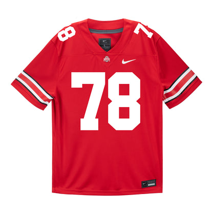 Ohio State Buckeyes Nike #78 Ethan Onianwa Student Athlete Scarlet Football Jersey - Front View