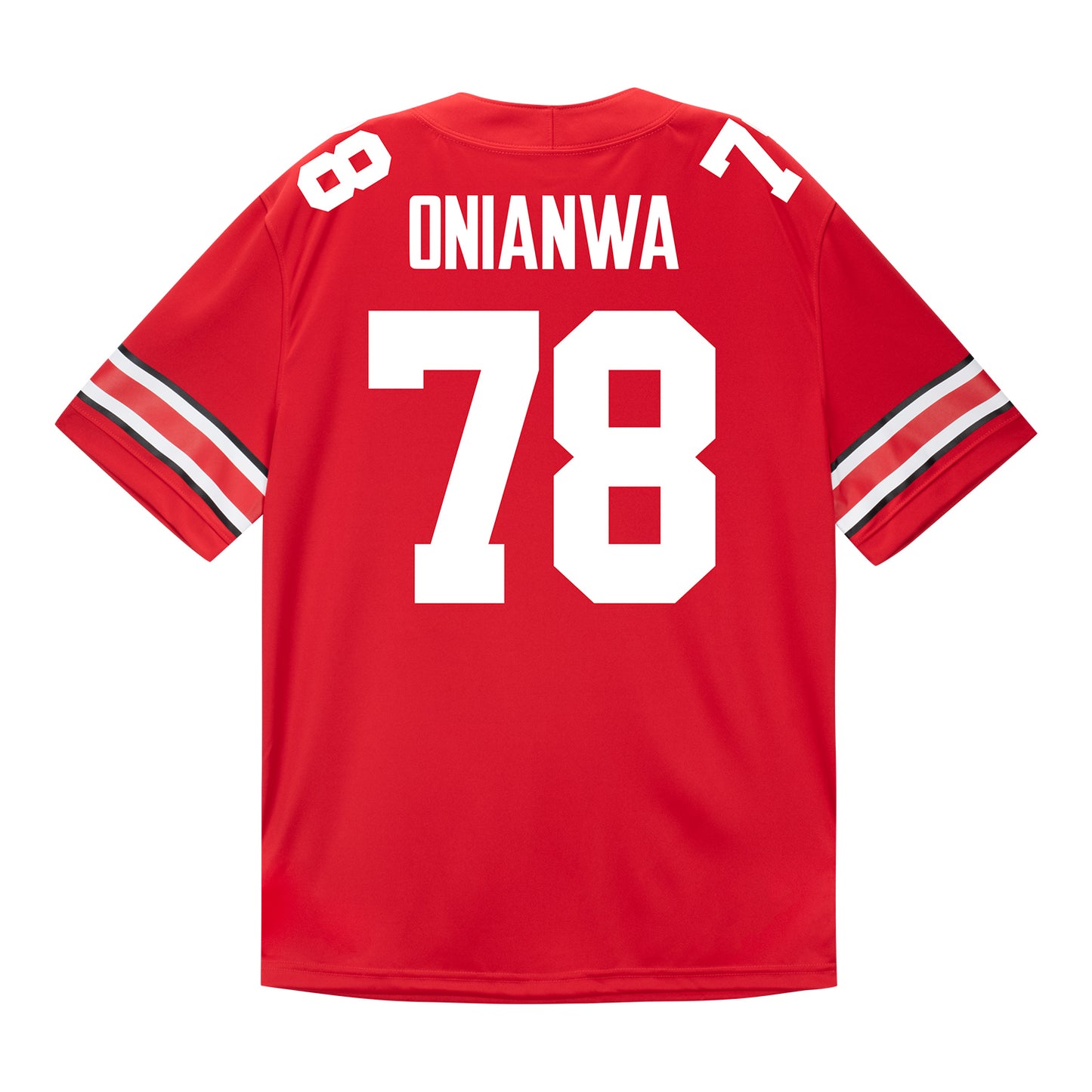 Ohio State Buckeyes Nike #78 Ethan Onianwa Student Athlete Scarlet Football Jersey - Back View