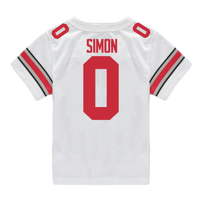 Ohio State Buckeyes Nike #0 Cody Simon Student Athlete White Football Jersey - Back View