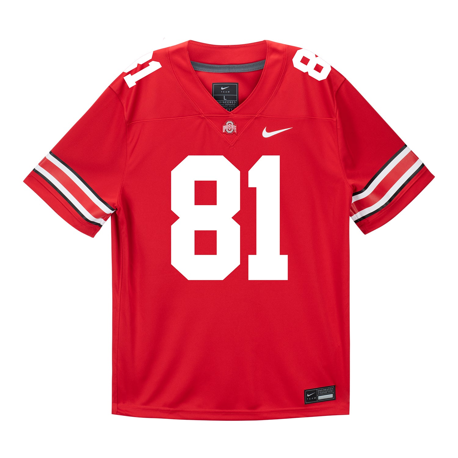 Ohio State Buckeyes Nike #81 Damarion Witten Student Athlete Scarlet Football Jersey - Front View