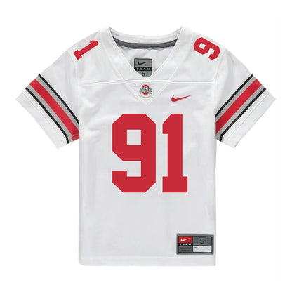 Ohio State Buckeyes Nike #91 Tyleik Williams Student Athlete White Football Jersey - Front View