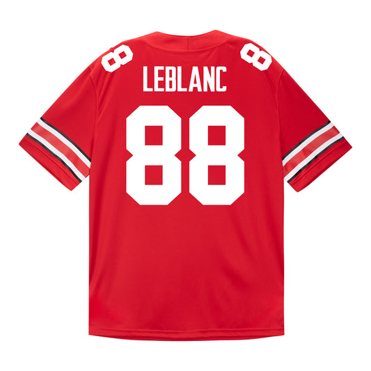 Ohio State Buckeyes Nike #88 Max LeBlanc Student Athlete Scarlet Football Jersey - Back View