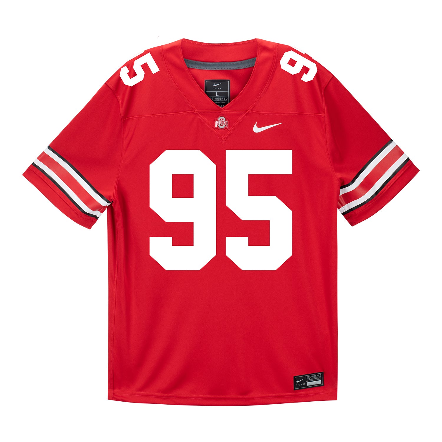 Ohio State Buckeyes Nike #95 Tywone Malone Jr. Student Athlete Scarlet Football Jersey - Front View