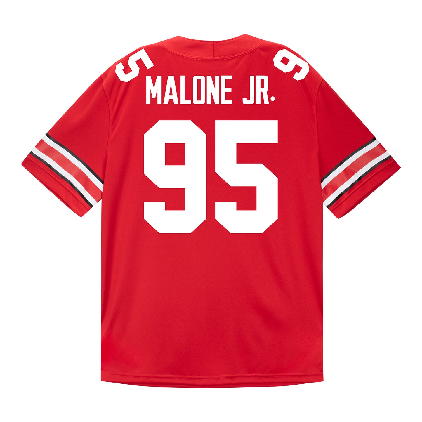 Ohio State Buckeyes Nike #95 Tywone Malone Jr. Student Athlete Scarlet Football Jersey - Back View