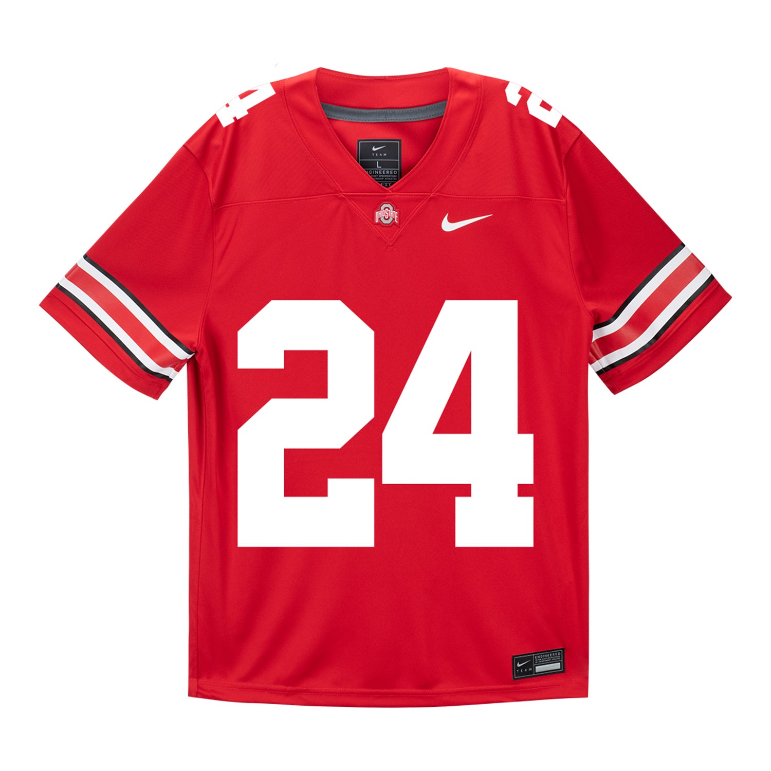 Ohio State Buckeyes Nike #24 Deshawn Stewart Student Athlete Scarlet Football Jersey - Front View