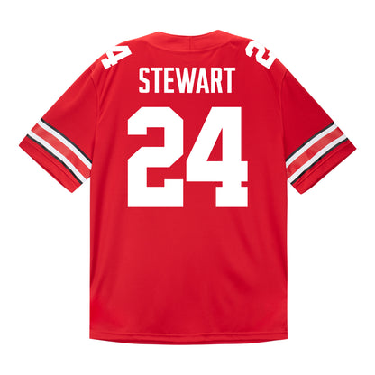 Ohio State Buckeyes Nike #24 Deshawn Stewart Student Athlete Scarlet Football Jersey - Back View