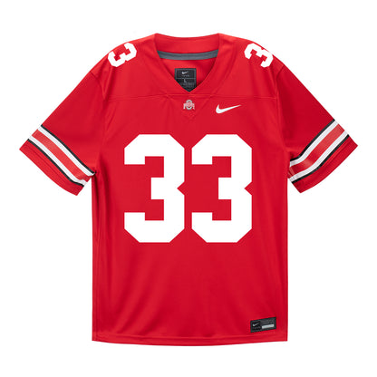 Ohio State Buckeyes Nike #33 Eli Lee Student Athlete Scarlet Football Jersey - Front View