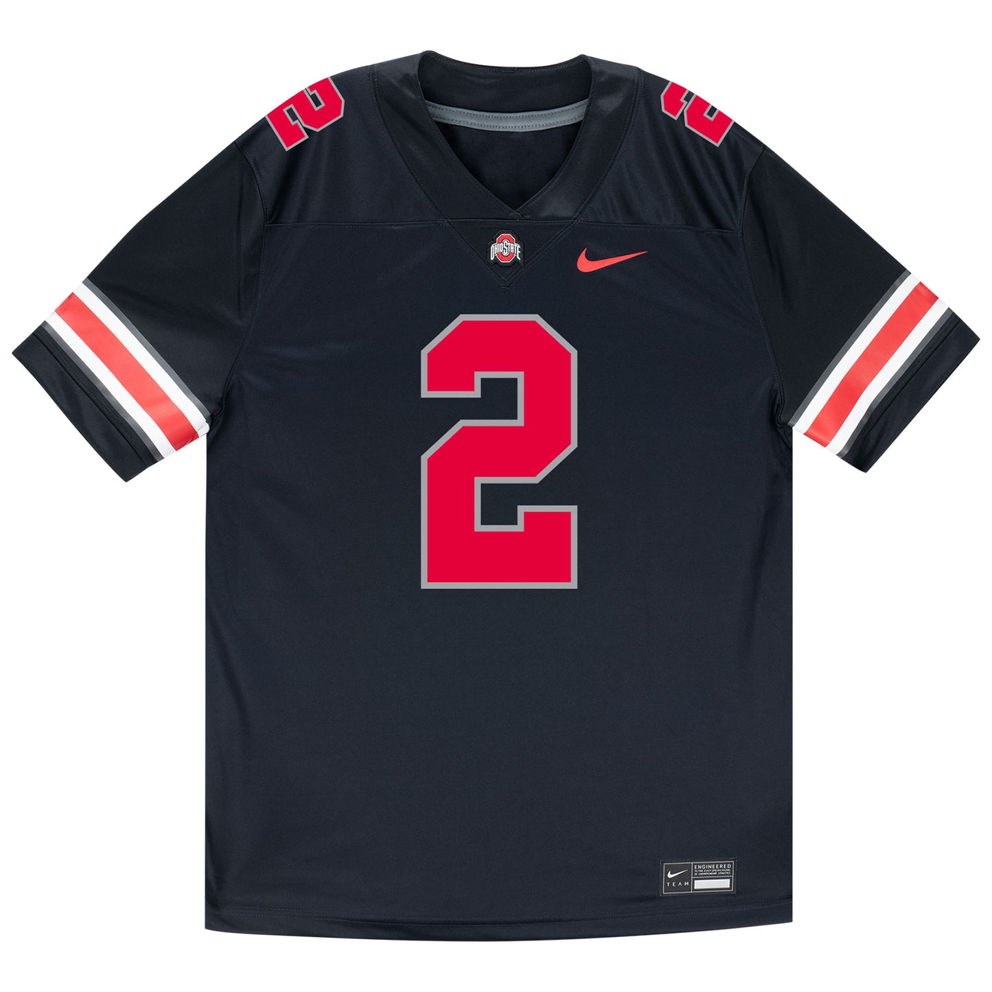 Ohio State Buckeyes Nike #2 Caleb Downs Student Athlete Black Football Jersey - Front View