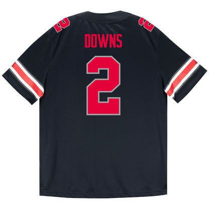 Ohio State Buckeyes Nike #2 Caleb Downs Student Athlete Black Football Jersey - Back View