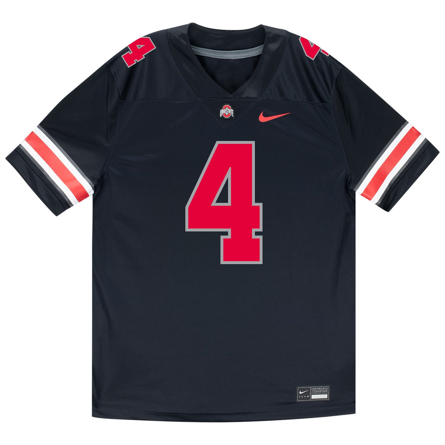 Ohio State Buckeyes Nike #4 Jeremiah Smith Student Athlete Black Football Jersey - Front View