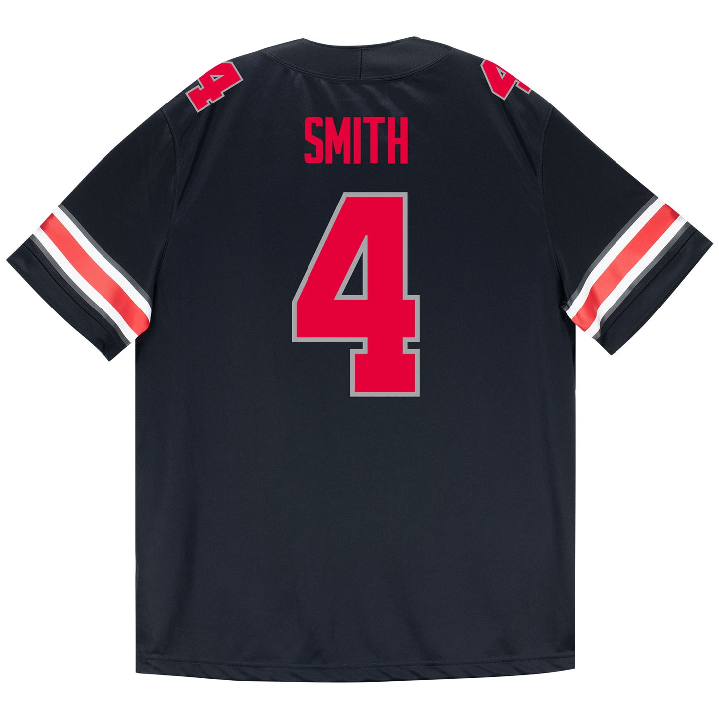 Ohio State Buckeyes Nike #4 Jeremiah Smith Student Athlete Black Football Jersey - Back View