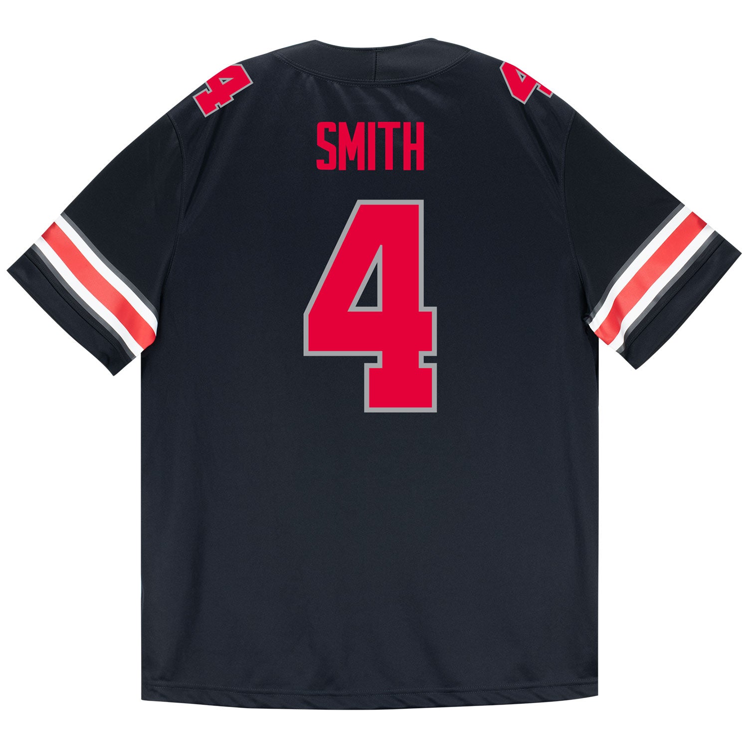 Ohio State Buckeyes Nike #4 Jeremiah Smith Student Athlete Black Football Jersey - Back View