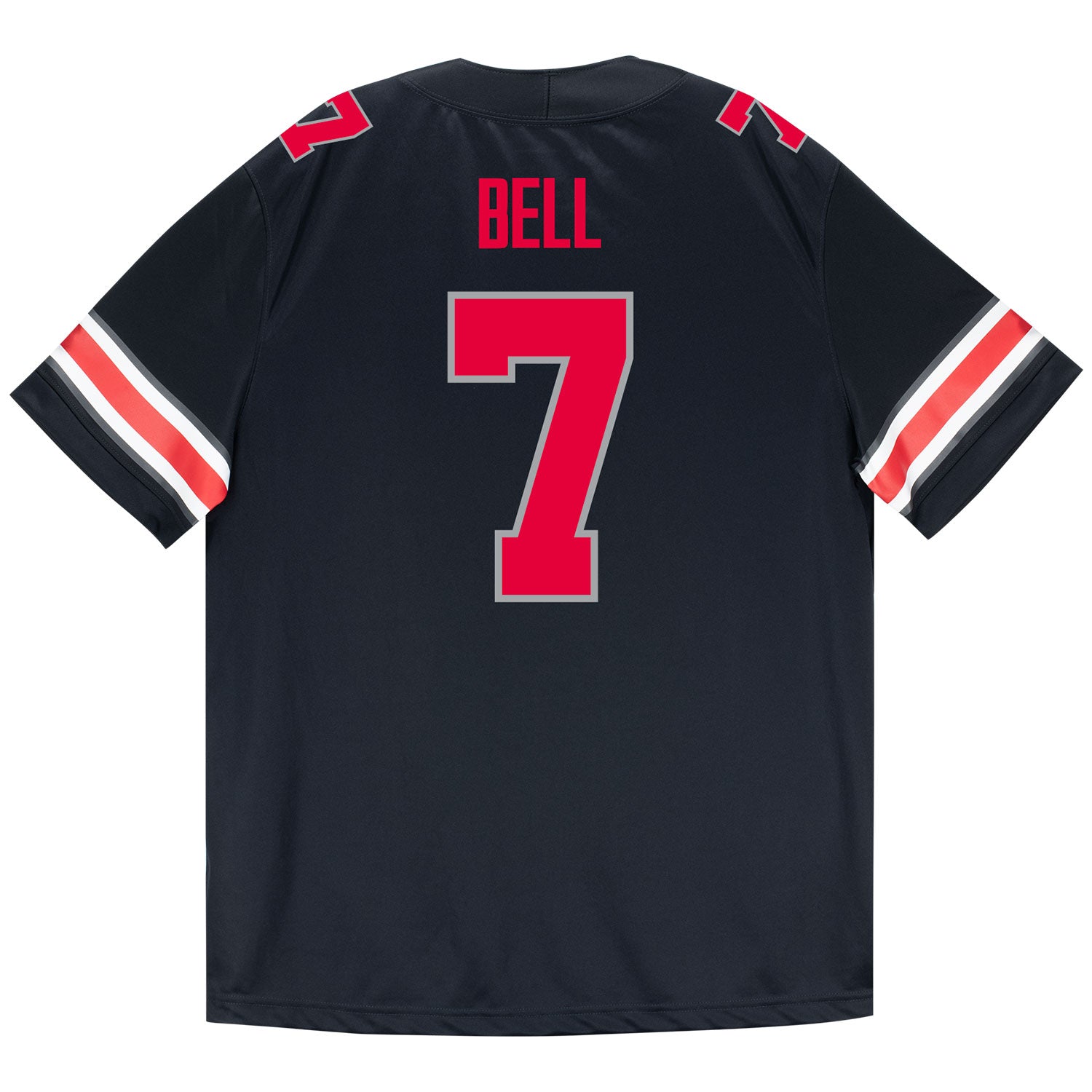 Ohio State Buckeyes Nike #7 Phillip Bell Student Athlete Black Football Jersey - Back View