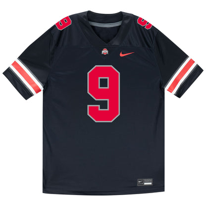 Ohio State Buckeyes Nike #9 Tavien St. Clair Student Athlete Black Football Jersey - Front View