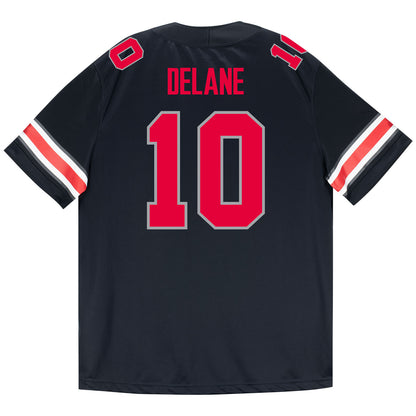 Ohio State Buckeyes Nike #10 Faheem Delane Student Athlete Black Football Jersey - Back View