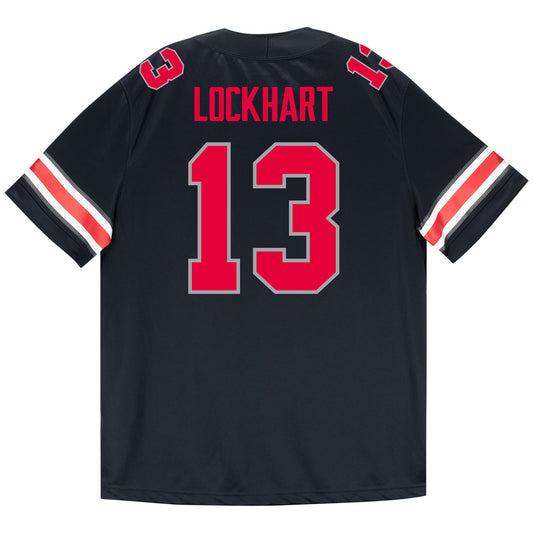 Ohio State Buckeyes Nike #13 Miles Lockhart Student Athlete Black Football Jersey - Back View